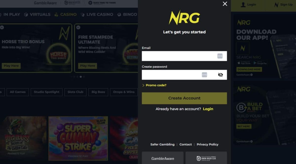 NRG Casino — Slots, Jackpots & Live Tables image 1